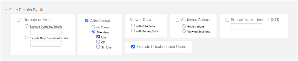 Additional reporting Filters